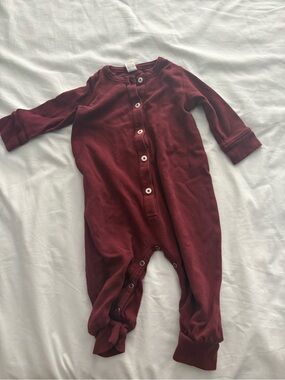 Kate Quinn Burgundy Long Sleeve Baby One-Piece